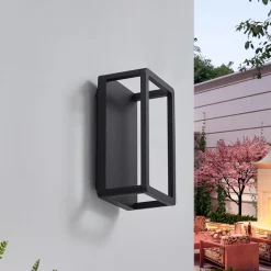 LED udendørs væglampe Thorvid, højde 26 cm, sort^Lucande Hot