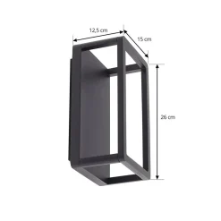 LED udendørs væglampe Thorvid, højde 26 cm, sort^Lucande Hot