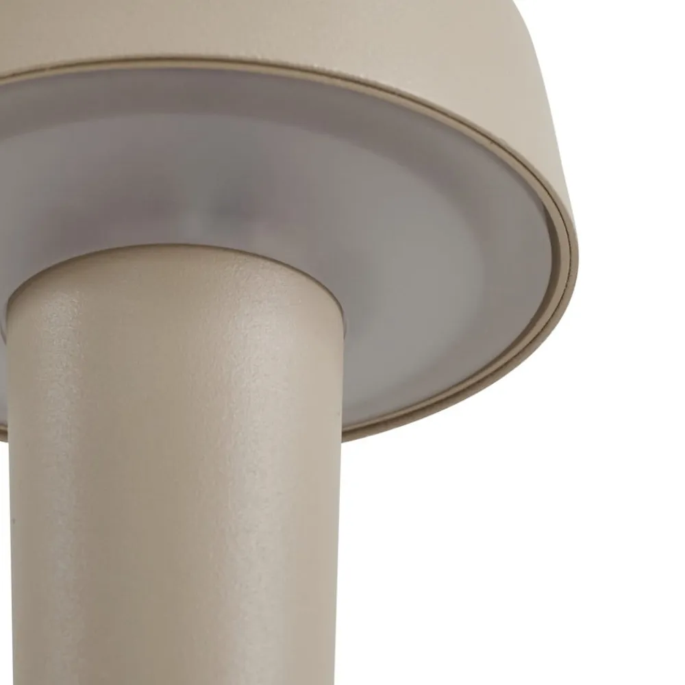 LED-batteridrevet lysestage Lea, vase, beige, 28 cm^Lucande