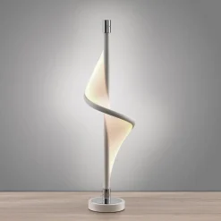 Lucande Bordlamper>LED-bordlampe Edano, 60 cm, hvid, tekstil, dæmpbar