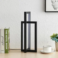 Lucande LED-bordlampe Hylda, højde 42 cm, sort, aluminium