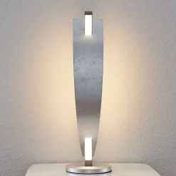 Lucande LED-bordlampe Marija, sølvfarvet, dæmpbar, 62 cm