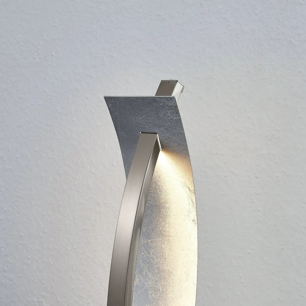 Lucande LED-bordlampe Marija, sølvfarvet, dæmpbar, 62 cm