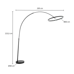 Lucande LED-buelampe Virvera, rund, sort, metal
