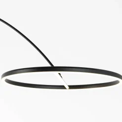 Lucande LED-buelampe Virvera, rund, sort, metal