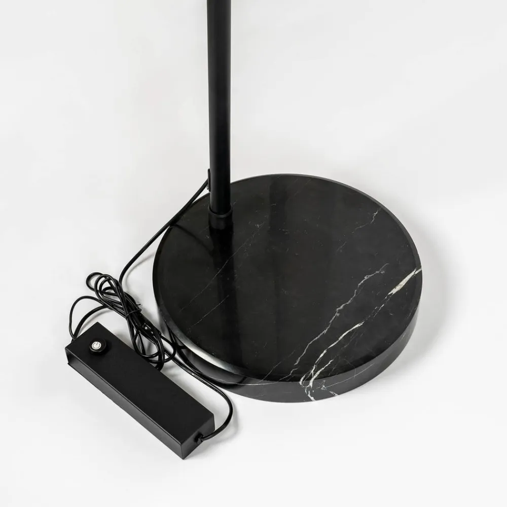 Lucande LED-buelampe Virvera, rund, sort, metal