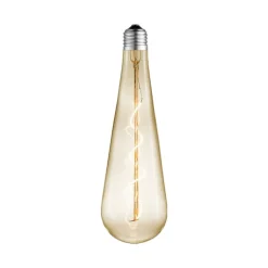 Lucande Dæmpbar Led-Pære|Filament Pære>LED-dråbepære, E27 4W, ravfarvet, Ø 9 cm, 2700K