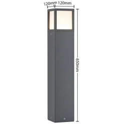 Lucande LED-gadelampe Dewari, 65 cm, mørkegrå, IP54