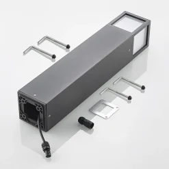 Lucande LED-gadelampe Dewari, 65 cm, mørkegrå, IP54