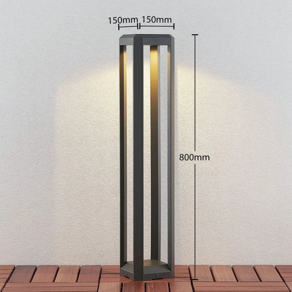Lucande LED-gadelampe Fery, antracit, metal, 80 cm, IP65