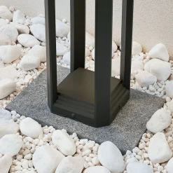 Lucande LED-gadelampe Fery, antracit, metal, 80 cm, IP65