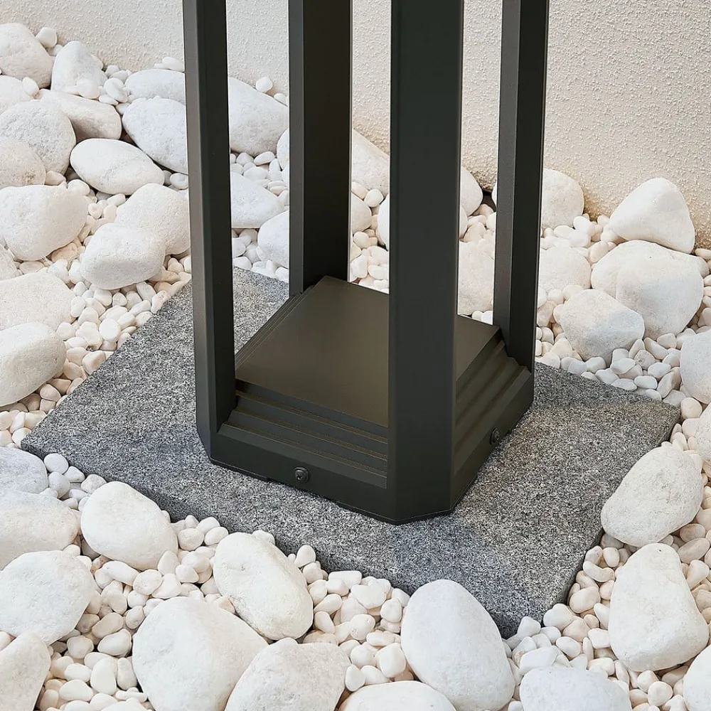 Lucande LED-gadelampe Fery, antracit, metal, 80 cm, IP65