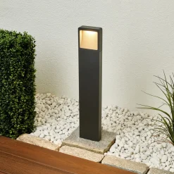 LED-gadelampe Leya, 65 cm, antracit, metal, IP54^Lucande Best