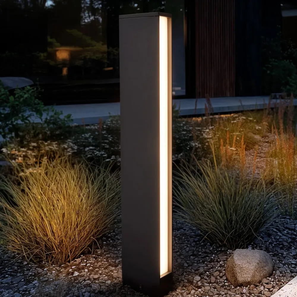 Lucande Terrassebelysning|Gadebelysning>LED-gadelampe Lirka, 2 lyskilder, grå, metal, 60 cm