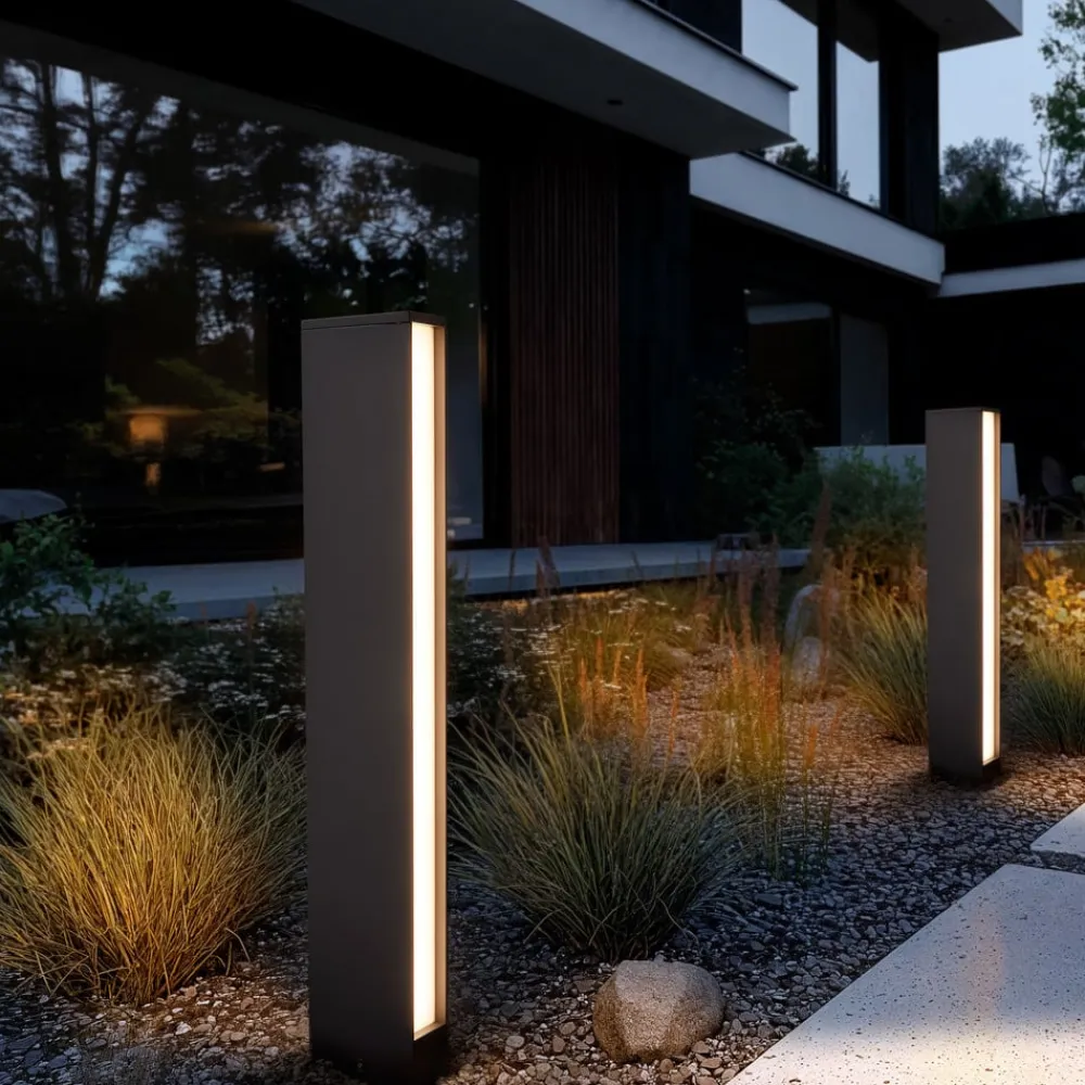 Lucande Terrassebelysning|Gadebelysning>LED-gadelampe Lirka, 2 lyskilder, grå, metal, 60 cm