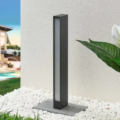 Lucande LED-gadelampe Lirka, mørkegrå, metal, 60 cm