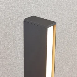 Lucande LED-gadelampe Lirka, mørkegrå, metal, 60 cm