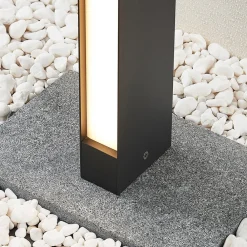 Lucande LED-gadelampe Lirka, mørkegrå, metal, 60 cm