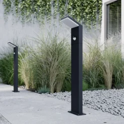 Lucande LED-gadelampe Nevio, sensor, 60 cm, antracit