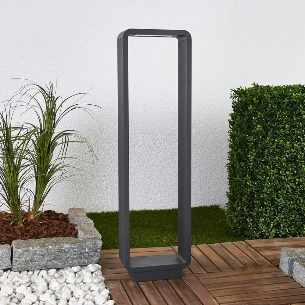 Lucande LED-gadelampe Ninon, 80 cm, antracit, metal