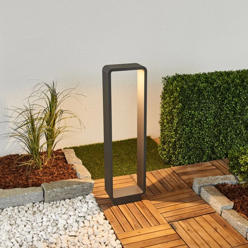 Lucande LED-gadelampe Ninon, 80 cm, antracit, metal