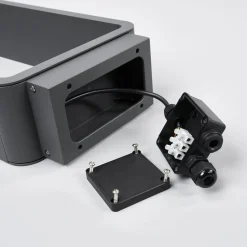 Lucande LED-gadelampe Ninon, 80 cm, antracit, metal