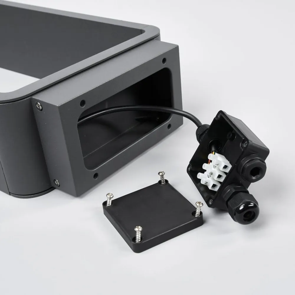 Lucande LED-gadelampe Ninon, 80 cm, antracit, metal