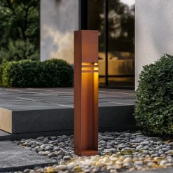 Lucande Terrassebelysning|Gadebelysning>LED-gadelampe Oxido, rustfarvet, cortenstål