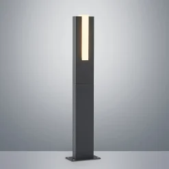 Lucande LED-gadelampe Virgalia, 65 cm, IP65, antracit