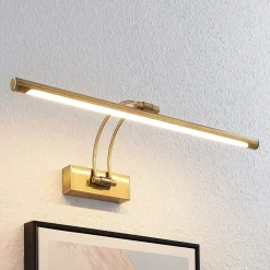 Lucande LED-gallerilampe Dimitrij, buet, messing, metal