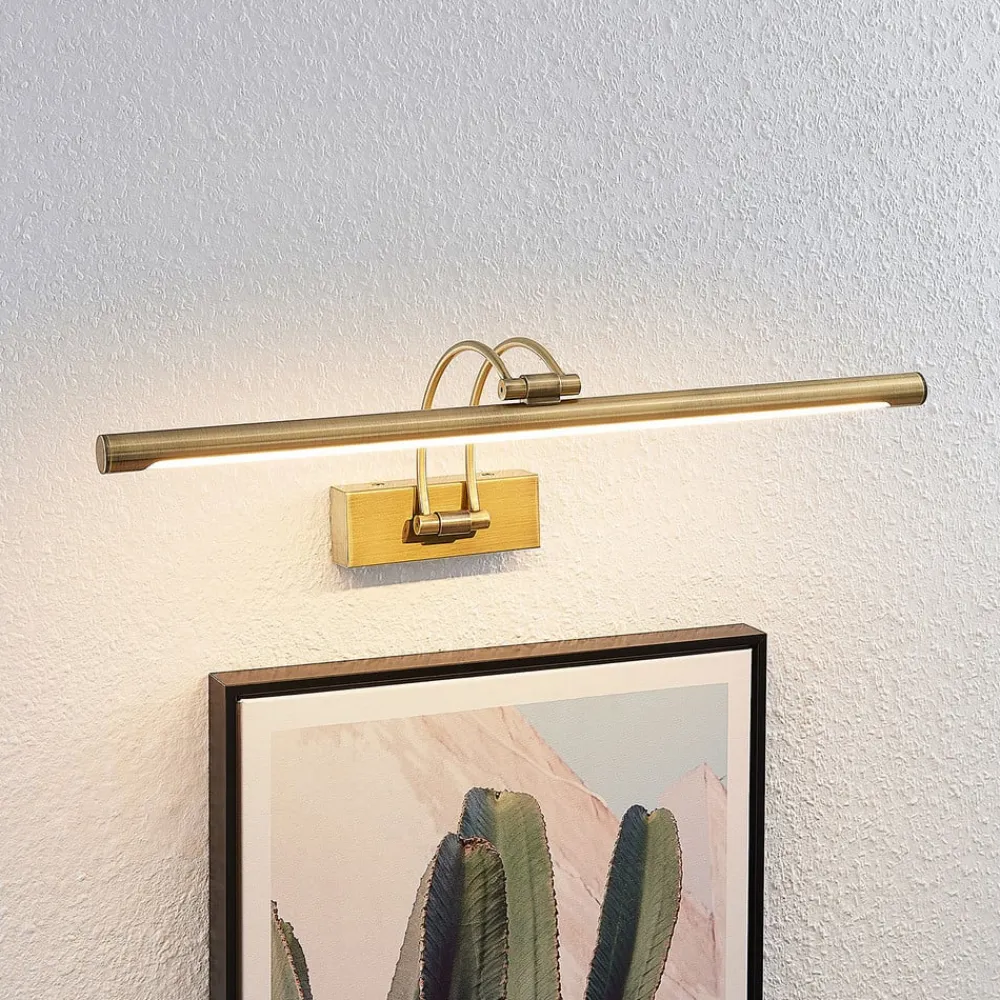 Lucande LED-gallerilampe Dimitrij, buet, messing, metal