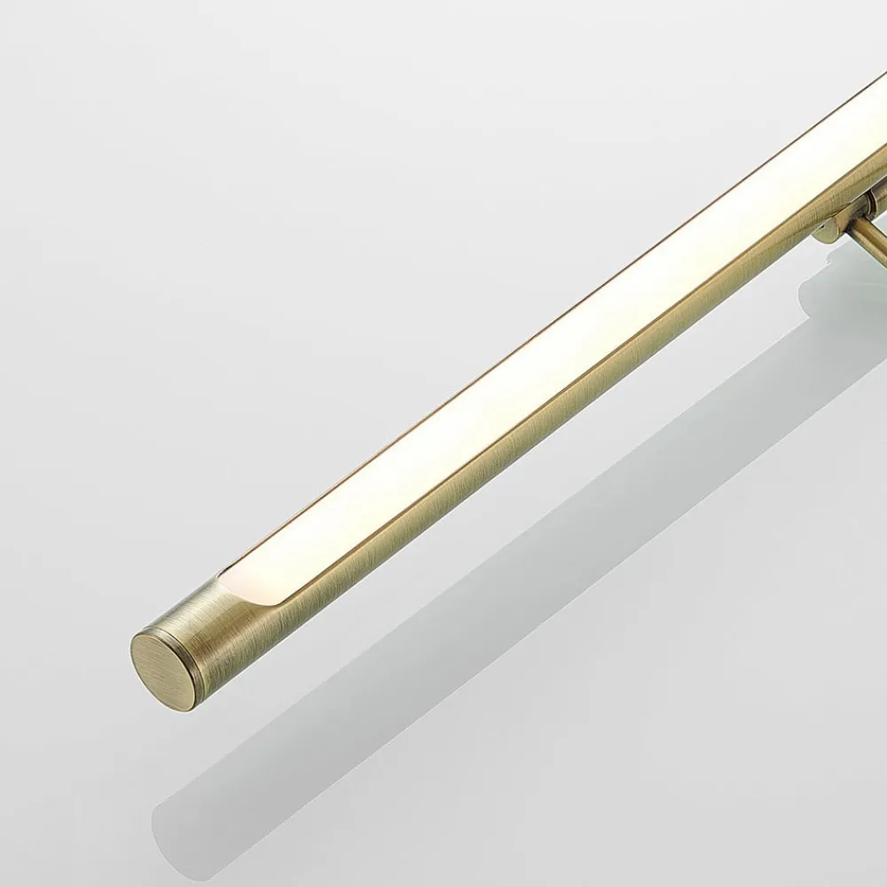 Lucande LED-gallerilampe Dimitrij, buet, messing, metal