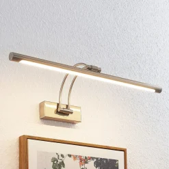 Lucande Gang|Væglamper>LED-gallerilampe Dimitrij, nikkel, metal, 54 cm