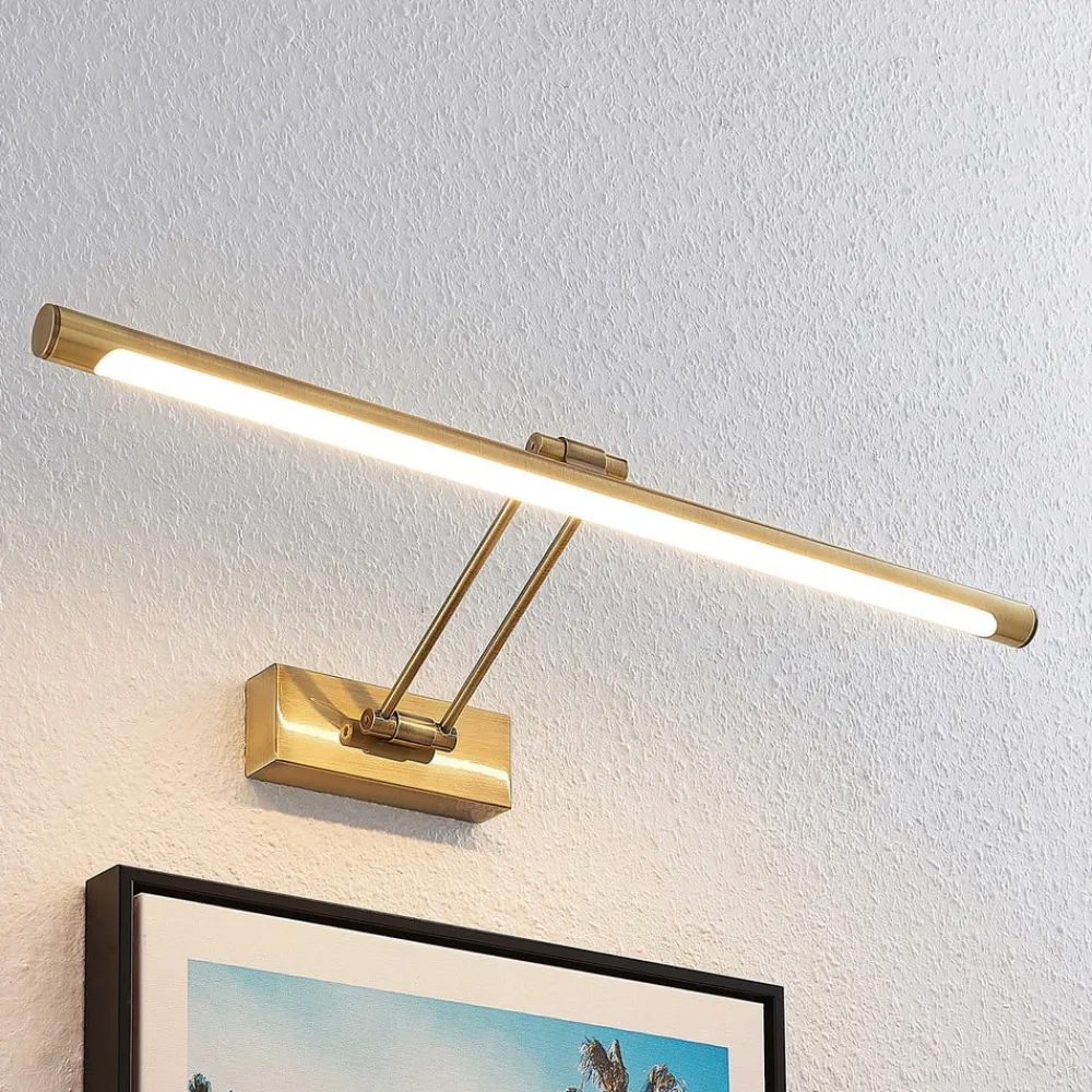 LED-gallerilampe Dimitrij, messing, metal, 54 cm^Lucande Clearance