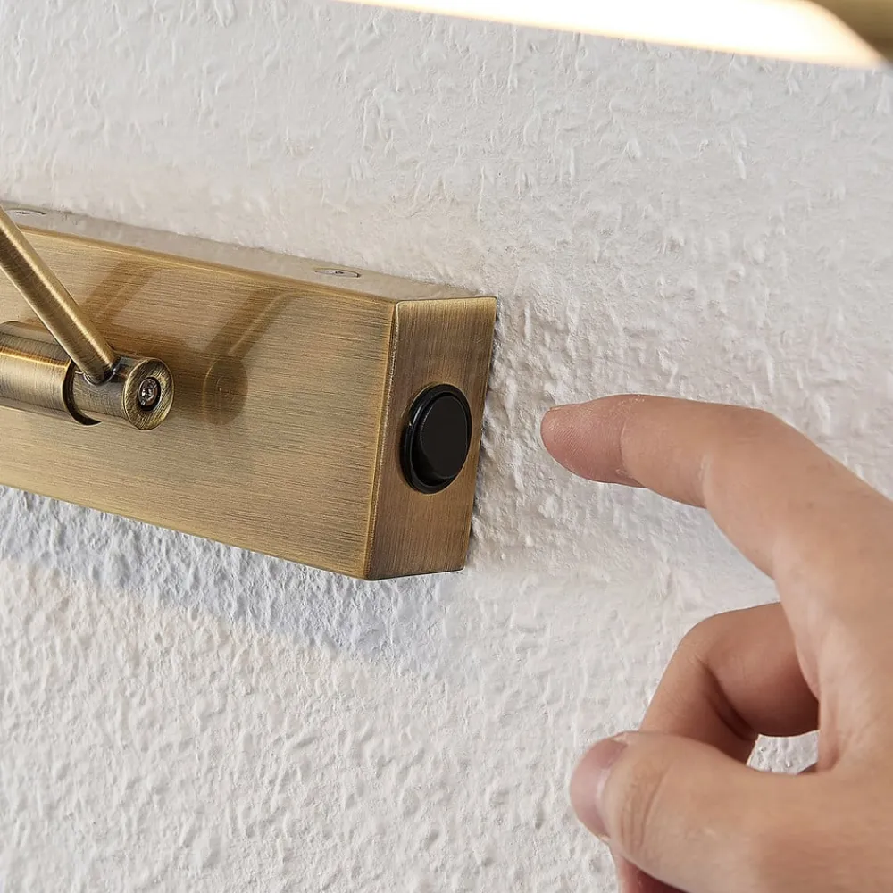 LED-gallerilampe Dimitrij, messing, metal, 54 cm^Lucande Clearance