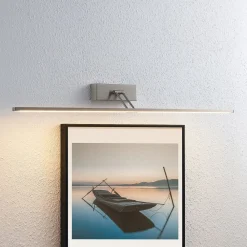 Lucande Gang|Væglamper>LED-gallerilampe Thibaud, 84 cm, nikkel, aluminium