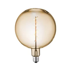Lucande LED-globepære, E27 4W, Ø 18 cm, 2700K, ravfarvet
