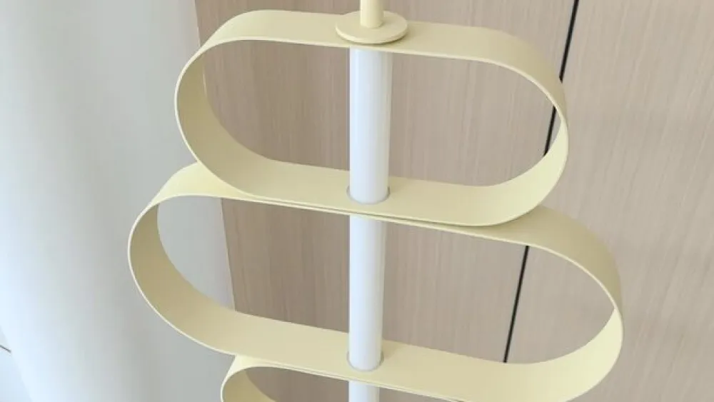 Lucande LED-gulvlampe Audrina, beige, metal, dæmpbar