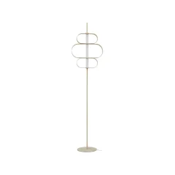 Lucande LED-gulvlampe Audrina, beige, metal, dæmpbar