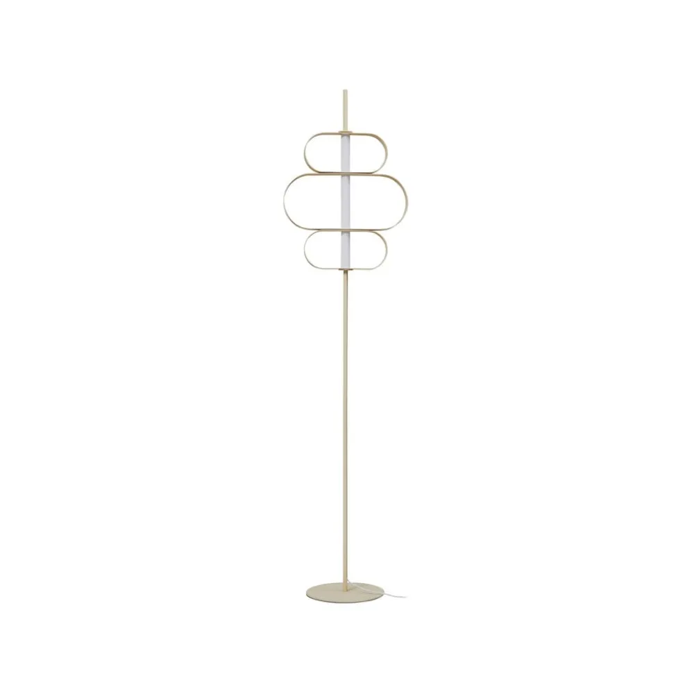 Lucande LED-gulvlampe Audrina, beige, metal, dæmpbar