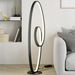 Lucande LED-gulvlampe Bronwyn, 122 cm, antracit, aluminium