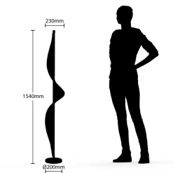 LED-gulvlampe Edano, 154 cm, hvid, tekstil, dæmpbar^Lucande Clearance