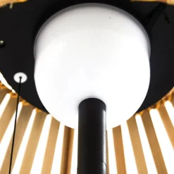 Lucande LED-gulvlampe Eligio, bambus, Ø 39 cm, RGB