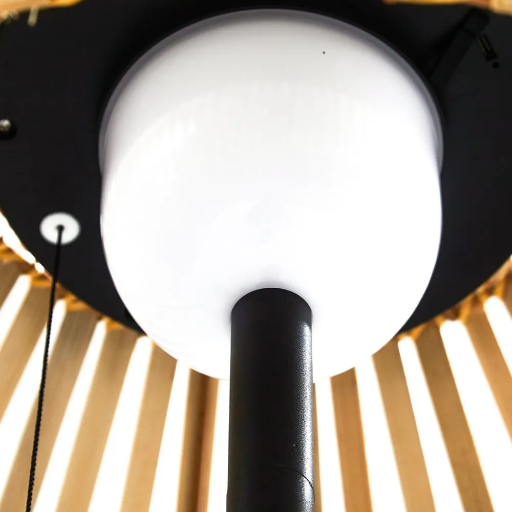 Lucande LED-gulvlampe Eligio, bambus, Ø 39 cm, RGB