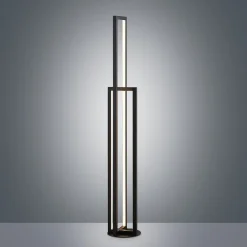 Lucande LED-gulvlampe Hylda, 123 cm, sort, aluminium