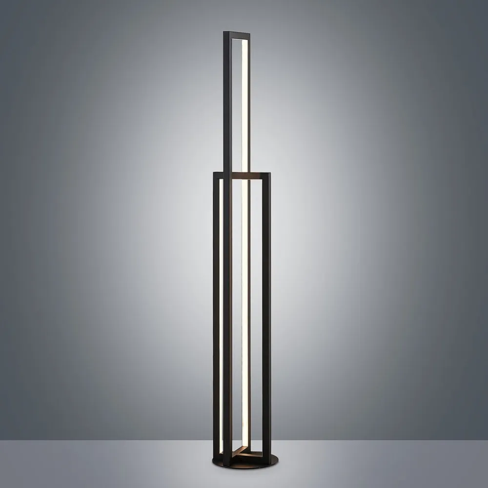 Lucande LED-gulvlampe Hylda, 123 cm, sort, aluminium