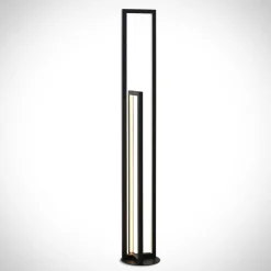Lucande LED-gulvlampe Hylda, 123 cm, sort, aluminium
