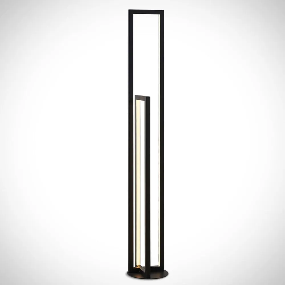 Lucande LED-gulvlampe Hylda, 123 cm, sort, aluminium
