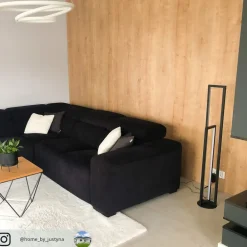 Lucande LED-gulvlampe Hylda, 123 cm, sort, aluminium