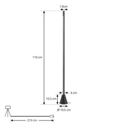 LED-gulvlampe Linija, sort, højde 110 cm, sensor^Lucande Online